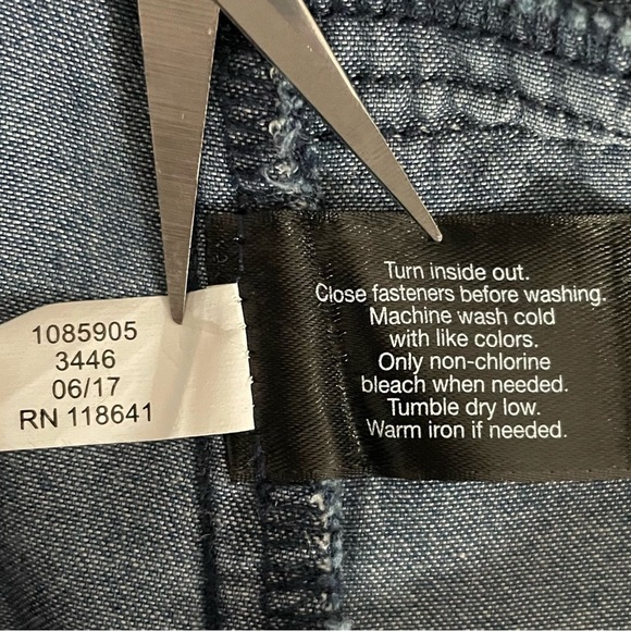 Lane Bryant Blue Chambray Tunic Length Button-Down Collared Shirt Size 14 / 16 - Picture 11 of 16